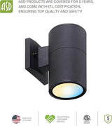 ASD 1 Light LED Indoor & Outdoor Wall Light Fixture | 9W 1000LM 3000K-5000K 120V Cylinder Up Down Lights | Dimmable | Lumora