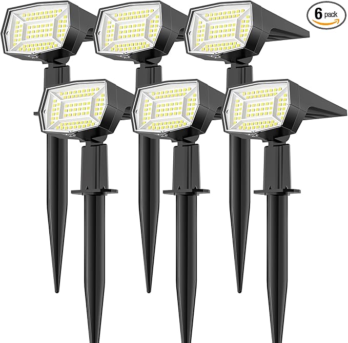 Fabrito 72 LEDs Solar Spot Lights Outdoor Waterproof, 3 Modes Landscape Spotlights, Dusk to Dawn Solar Powered | Lumora