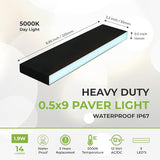 LUMENGY Paver Light Slim 0.5x9 Inch (0.55x8.85), 5000K Daylight, Glare-Free Linear Lighting - Outdoor Path Light | Lumora