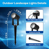 ZYAN Landscape Spotlights with Sensor, 5 Lighting Modes for Brightness Adjustment, Dimmable Timer Auto On Off, Low | Lumora