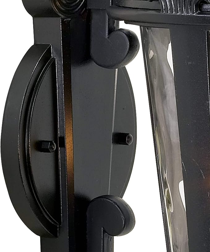 John Timberland Casa Marseille European Outdoor Wall Light Fixture Mediterranean Black Scroll Arm 21 1/2" Clear | Lumora