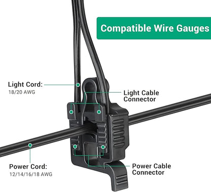 EDISHINE 20-Pack Low Voltage Wire Connector, Landscape Lighting Cable Connectors Waterproof for Pathway Light/Spotlight/In-ground Lighting, 12/14/16/18 Gauge Cables, UL Listed