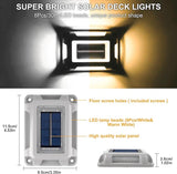 Solar Deck Lights Driveway Dock Lights- 8 Packs Waterproof 1200mAh Solar Powered Outdoor LED Aluminum Dock Lighting | Lumora