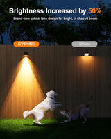 12 Pack Decorative Solar Powered Fence Lights Outdoor Waterproof with Warm White LED Spot Lens, for Outside Wall | Lumora
