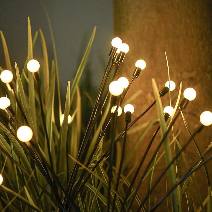 PATIKIL Solar Garden Lights - 10 LED Lamp Solar Swaying Firefly Light, Sway by Wind, Waterproof Solar Outdoor Lights for Path Landscape, Yard Patio Pathway Decoration (4PCS)