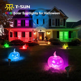 T-SUN Solar Spotlights Outdoor, Color Changing Landscape Lights, Halloween Lights Outdoor IP65 Waterproof Landscape | Lumora