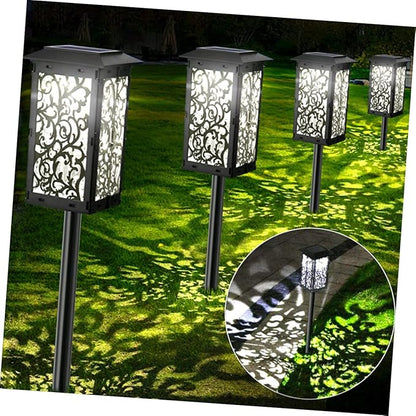 Happyyami Solar Garden Lights Outdoor LED Ground Lamp Lawn Pathway Lighting for Patio Easy Installation No Wiring Weather Resistant Decorative Landscape Illumination