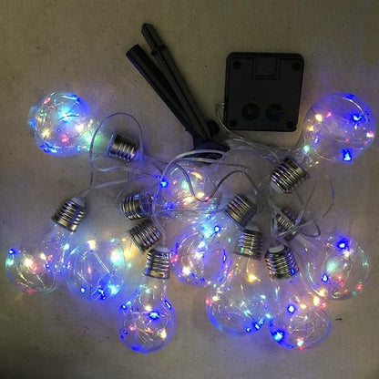 Solar String Light Outdoor Edison Vintage Plastic Hanging Waterproof String Lights for Deck Yard Tents Party Decor (Multicolor,5m 10bulb)