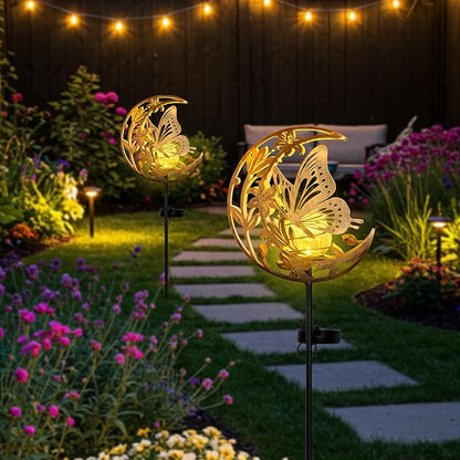 JOBOSI Solar Butterfly Floor Lamp, Waterproof Outdoor Solar Light for Garden, Yard, Patio Decor, Auto On/Off, Long-Lasting Battery, Unique Gift for Mom, Grandma, Christmas