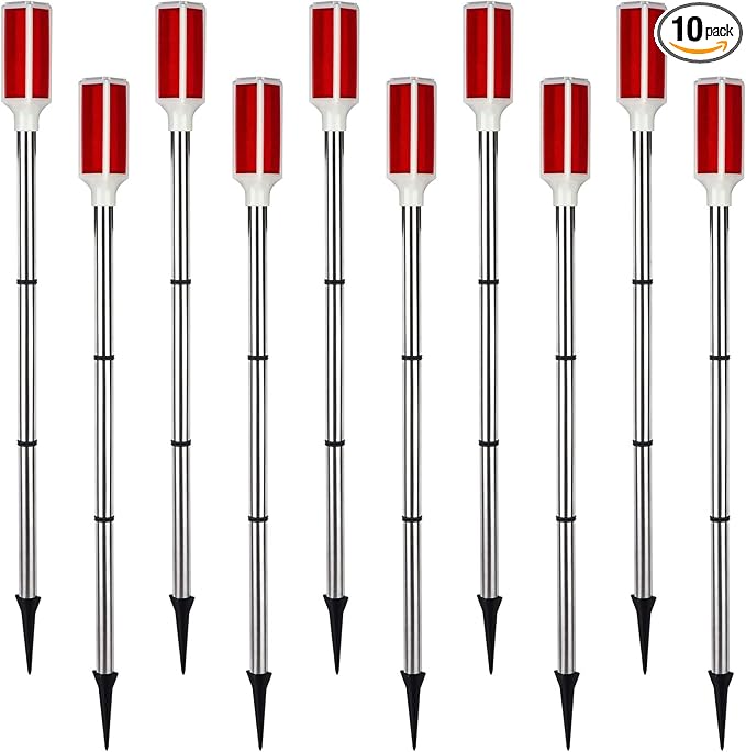 10 PCS Solar Powered Driveway Markers Reflective Red Landscape Reflectors Driveway Reflectors Solar Driveway Lights | Lumora