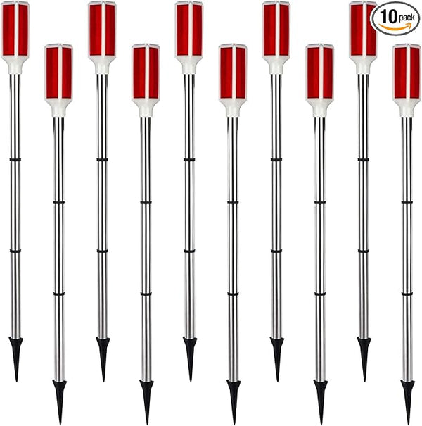 10 PCS Solar Powered Driveway Markers Reflective Red Landscape Reflectors Driveway Reflectors Solar Driveway Lights | Lumora