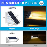 LED Solar Step Lights Waterproof Outdoor Stair Lights, Warm White Solar Deck Light IP67 Solar Decoration Lights for | Lumora