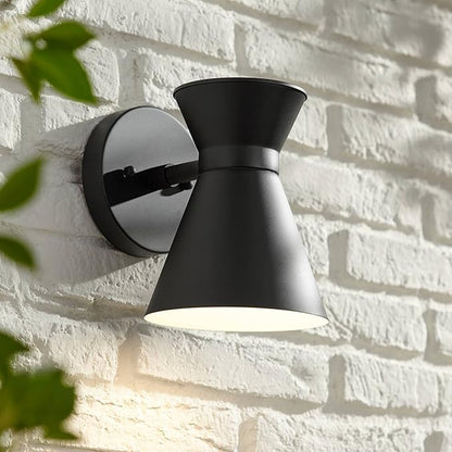 John Timberland Vance 8" High Modern Outdoor Wall Light Fixture Mount Porch House Exterior Outside LED Bulb Swivel Weatherproof Dark Sky Black Metal Front Door Patio Garage Home Deck Garden Backyard