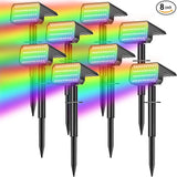 LANSOW Solar Spot Lights Outdoor Color Changing, 8Pack/7 Modes Waterproof Solar Christmas Landscape Spotlights, LED | Lumora