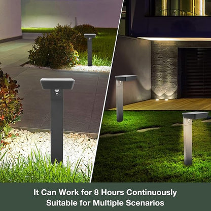 Solar Pathway Lights Outdoor，Motion Sensor Dusk to Dawn Bright Lamps，Led Waterproof Aluminum Landscape Lighting Path 600 Lumen Black light for Garden Yard Lawn Walkway Driveway Patio Decoration