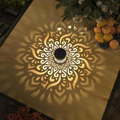 2026 NEW Solar Mandala Lights Outdoor, Decorative Solar Mandala Lights, Waterproof and Windproof, Solars Powered Mandalas Light for Garden Post Patio Backyard Yard Decor (2PCS)