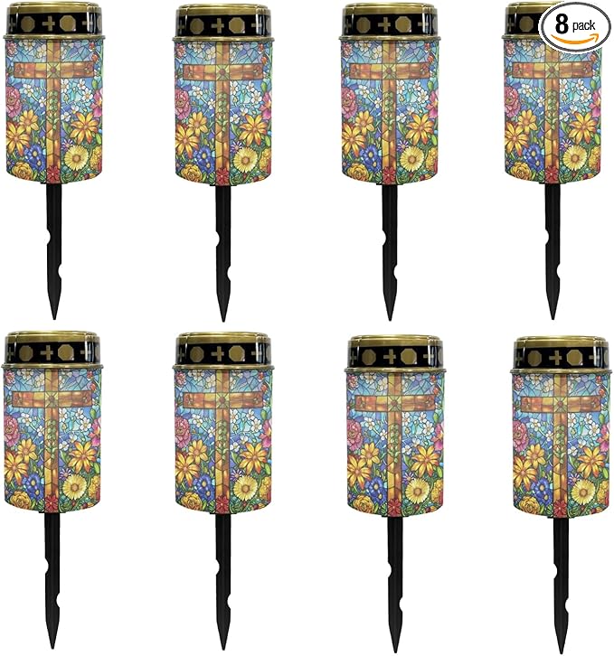 Solar Pathway Lights Outdoor Cemetery Solar Lights Waterproof Solar Powered Fairy Light for Outside,Solar Garden Stake Lights,Lantern Landscape Lighting for Yard Patio Driveway Spotlights
