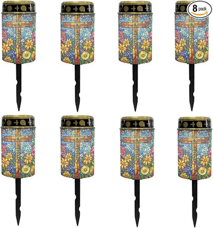 Solar Pathway Lights Outdoor Cemetery Solar Lights Waterproof Solar Powered Fairy Light for Outside,Solar Garden Stake Lights,Lantern Landscape Lighting for Yard Patio Driveway Spotlights