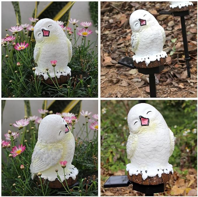 BESPORTBLE Solar Garden Lights Figurine Outdoor Stake Decorative Lights Solar Powered Resin Statue for Yard Patio Lawn Garden Decorations