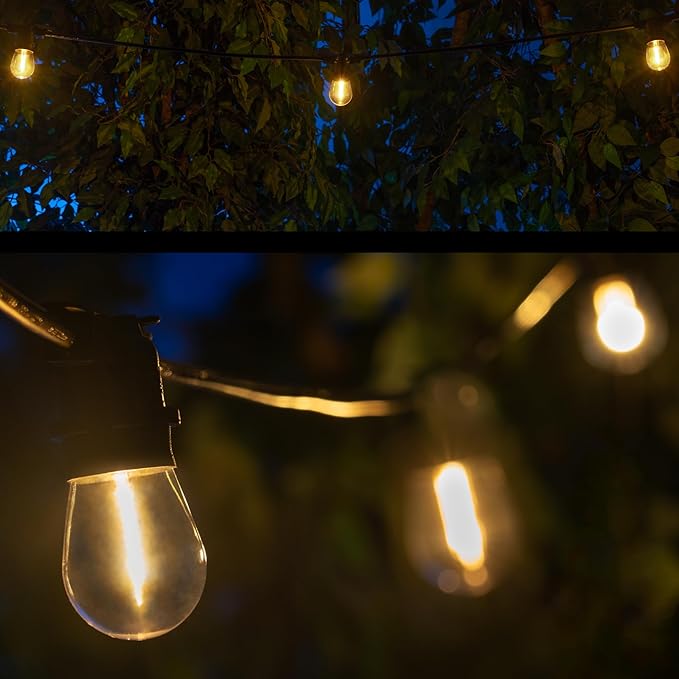 100ft S14 Shatterproof Deck Lights, 50 Bulbs, Outdoor String Lights Waterproof Commercial Grade String Lights | Lumora