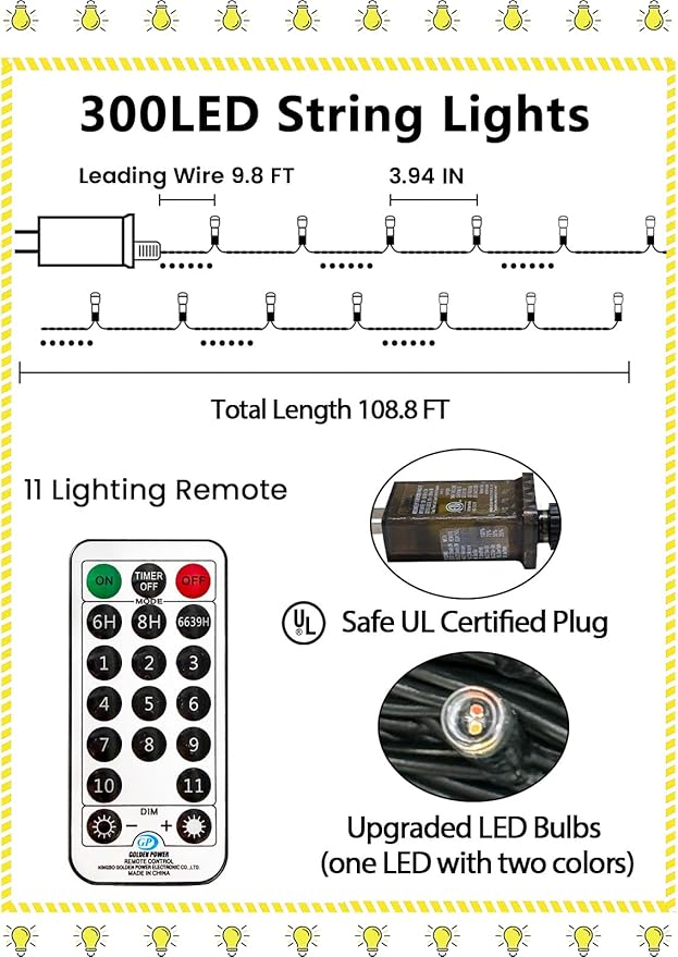 300 LED 99 FT Color Changing Christmas Lights with Remote and Timer, Fairy String Lights with 11 Lighting Modes & | Lumora