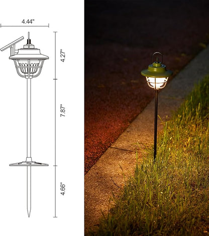 SUNREI Multipurpose Solar Light, Automatic Sensing Outdoor Solar Lights, Infinite Dimming, 35h Battery Life, Type-C Charging, Ipx6 Waterproof for Courtyards, Lawns, Gardens, Pathway, Indoor, etc