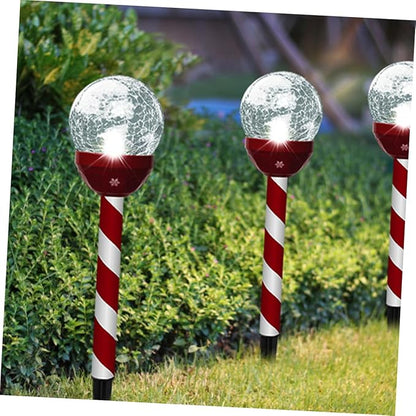 GANAZONO Solar Led Christmas Lights Cracked Glass Garden Stake Lamp Landscape Pathway Decor for Yard