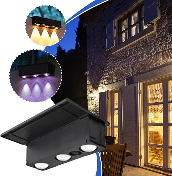 Solar Lights for Fence | Automatic Decorative Waterproof Lamp | Solar Step Lights - for Outdoor Garden Yard Patio Porch Deck Fence Path Backyard Front Yard Poolside Balcony
