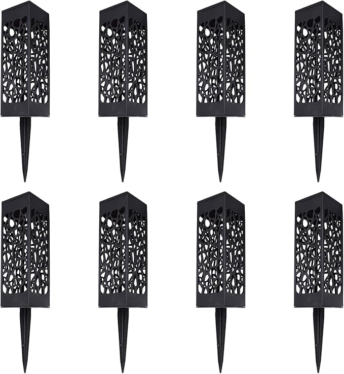 Outdoor Solar Powered LED Garden Lights Landscape Lighting Waterproof Stake Path Lights for Patio Yard Backyard Lawn Terrace Pathway Sidewalk Pathway Walkway Driveway Decorations 8 PCS Warm White