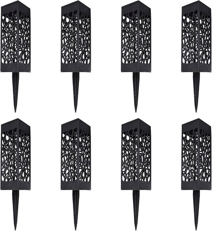 Outdoor Solar Powered LED Garden Lights Landscape Lighting Waterproof Stake Path Lights for Patio Yard Backyard Lawn Terrace Pathway Sidewalk Pathway Walkway Driveway Decorations 8 PCS Warm White