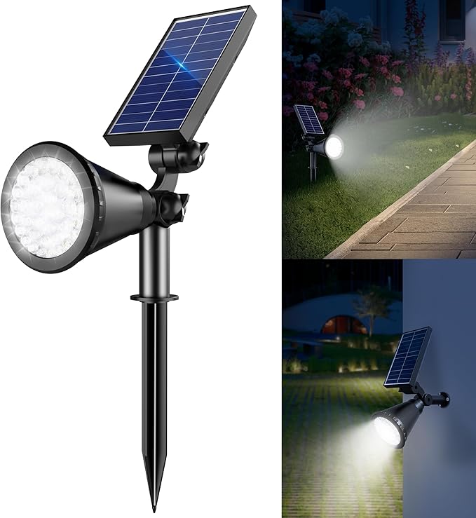 Solar Lights Outdoor Waterproof, 36 LEDs 1000LM Adjustable Solar Spot Lights Outdoor, 2-in-1 Solar Powered | Lumora