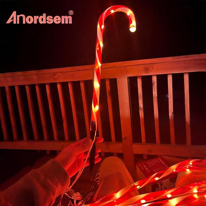 Anordsem Solar Christmas Decorations Outdoor: 12 Pack Candy Cane Pathway Stake Lights - 21" Waterproof LED 8 Lighting Models Yard Garden DIY Decor - 2026 Xmas Gifts for Homeowners