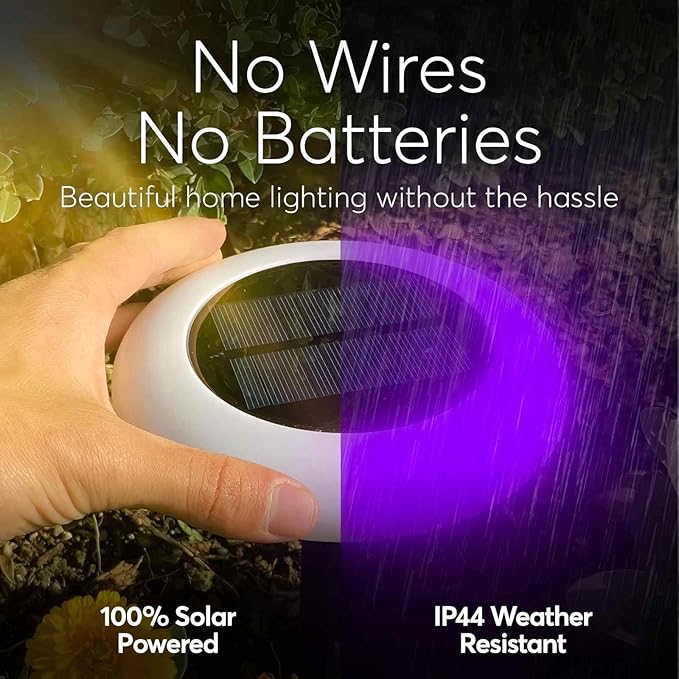 Colorful Pathway Solar Light Set of 4, Decorative Weatherproof Auto On/Off Outdoor Lights - Decorate Your Garden, Landscape, Patio, Pool, Yard with Ultra-Bright LED Light (Rainbow, 4)