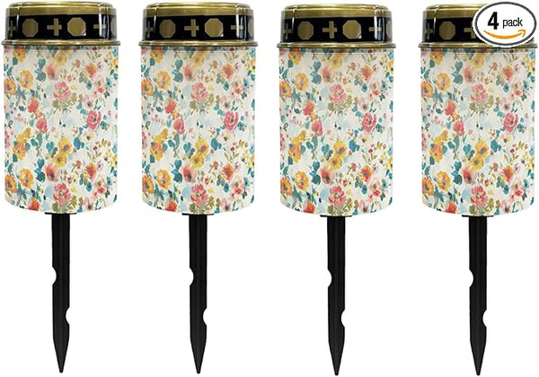 Solar Garden Stake Lights Outdoor,Watercolor Flower Lights Stake Landscape Lightsing for Yard Patio,Flameless Warm | Lumora