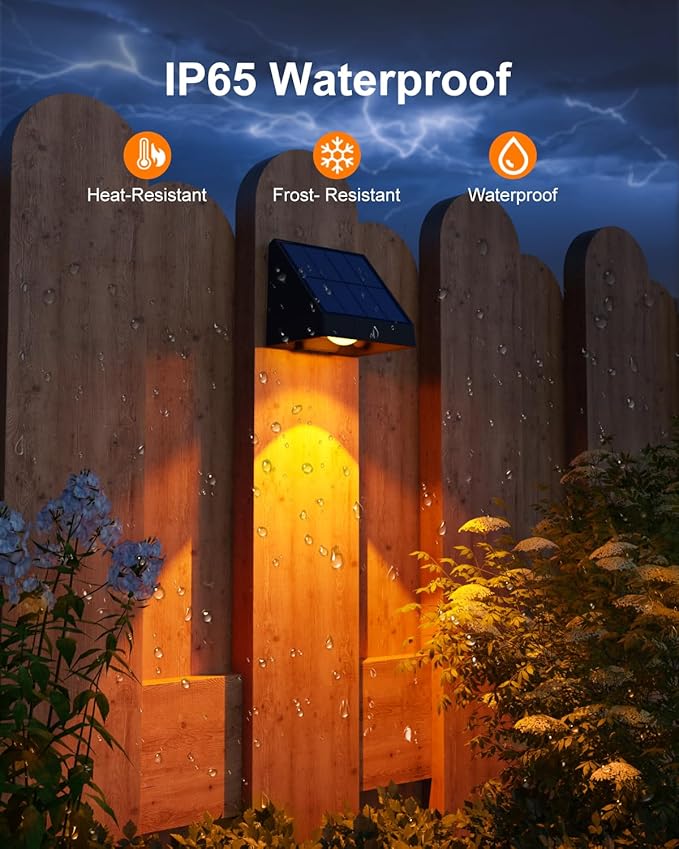12 Pack Color Changing Solar Powered Fence Light Outdoor Decoration LED Waterproof Landscape Sconce for Exterior | Lumora