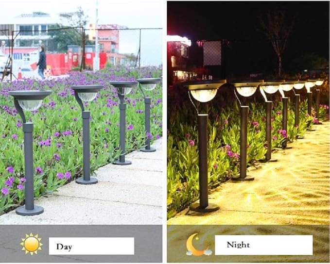 2 in 1 Solar Pathway Lights, Solar Shadow Lights Outdoor Warm White Waterproof Stainless Steel Automatic Solar | Lumora