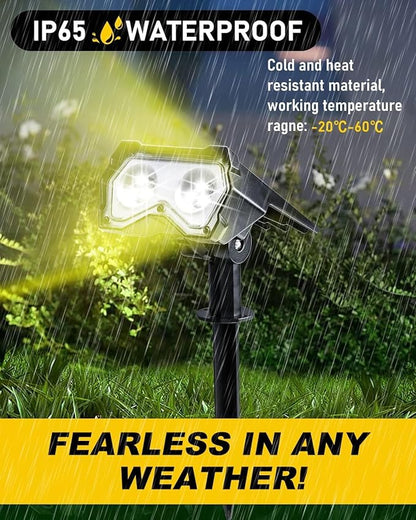 Solar Spotlights Outdoor [ 8 Colors/10 Modes], 2 in 1 Solar Powered Garden Spotlights with IP65 Waterproof, Landscape Pathway Lights for Christmas Decorations Pathway, Porch, Gate (6)