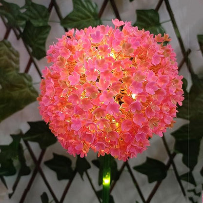 Solar Garden Lights, Solar Flower Lights, Solar Ball Light Outdoor Waterproof Garden Flower Spot Light Decorative for Courtyard (Pink)
