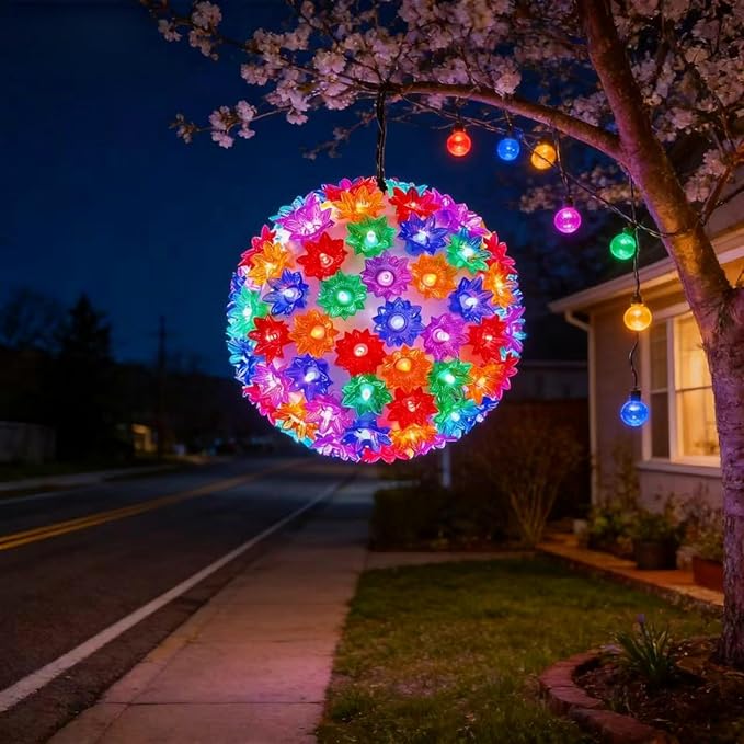 LUCKY SHINE 7.5" Multi-Color LED Sphere Ball Lights, UL Certified and Commercial Grade Starlight Sphere, Waterproof for Indoor Outdoor Christmas, Garden, Party, Porch Decor