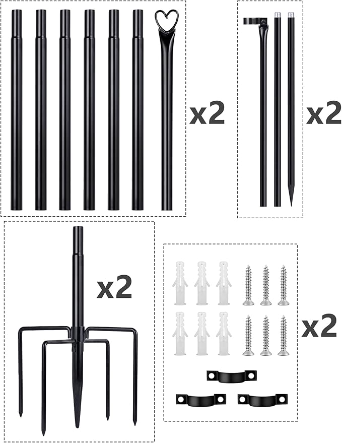 XDW-GIFTS String Light Pole - Steel Poles for Outdoor String Lights Hanging, Garden, Backyard, Patio Lighting Stand | Lumora