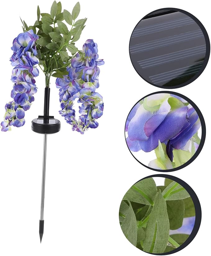 Mipcase Solar Pathway Lights Led Garden Landscape Lamp Easy to Install Solar Flower Design for Outdoor Decoration Parks Courtyards and Gardens