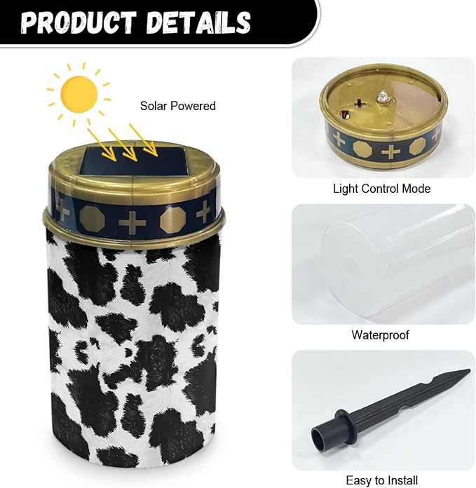 Leopard Cow Solar Lights for Dustproof Grave LED Lamp Eco-Friendly Cemetery Light Memorial Sympathy Gifts Lawn Decorations