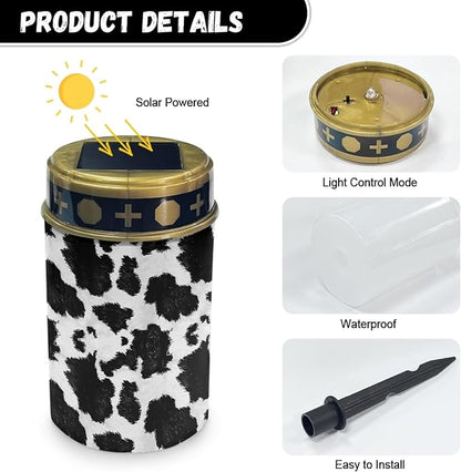 Leopard Cow Solar Lights for Dustproof Grave LED Lamp Eco-Friendly Cemetery Light Memorial Sympathy Gifts Lawn Decorations