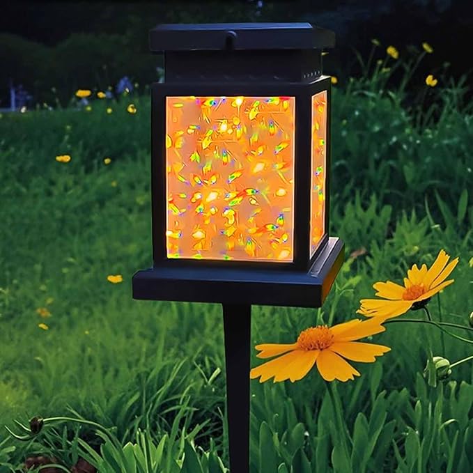 Solar Pathway Lights, LED Warm Light IP44 Water Proof Solar Light with Ground Stake Landscape Lighting for Outdoor Lawn Yard Decor (Full of Stars)
