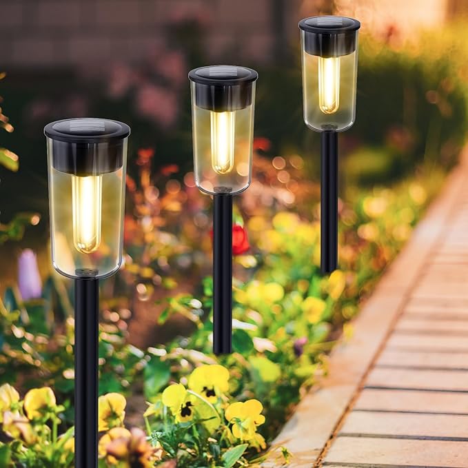 Solar Deck Lights 8 Pack + Solar Pathway Lights Outdoo 8 Pack