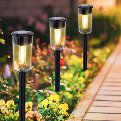 Solar Deck Lights 8 Pack + Solar Pathway Lights Outdoo 8 Pack