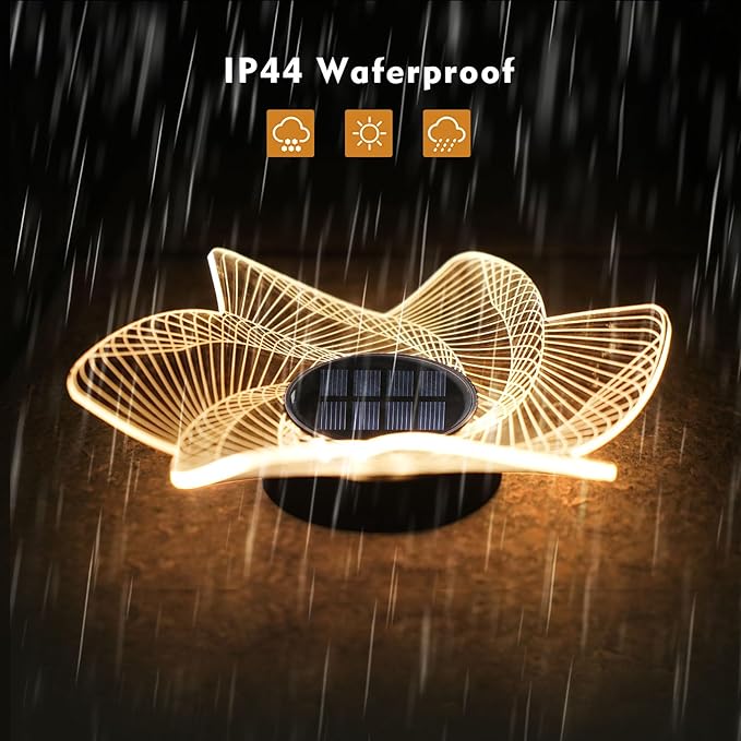 Solar Ground Flora Lights Outdoor,Solar Ground Lights for Yard, Wall, Deck, Garden, Pathway Garden Decor Gifts for Women Men Mom Grandma (Warm White)