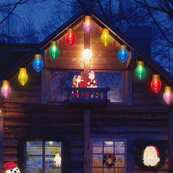 16Ft Jumbo LED Multicolor Christmas String Lights Outdoor with 10 C7 Clear Jumbo Multicolor Bulb, Connectable | Lumora