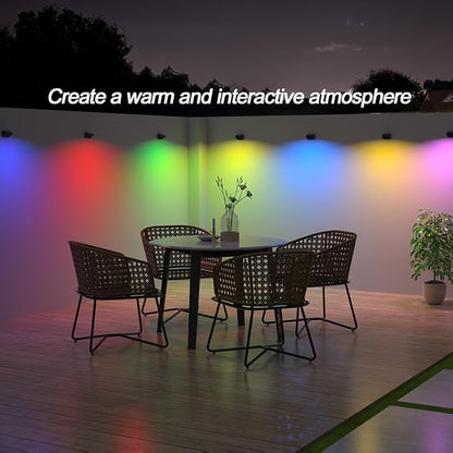 Solar Fence Lights Outdoor,Fence Solar Lights Outdoor Waterproof Led IP65 with10 Fixed Colors ＆ RGB Color Changing for Wall Backyard Step Railing Patio Pool Porchaily&Holiday Decorations (8)