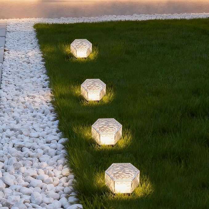 Wokyo Solar Brick Paver Lights Solar Light Outdoor Waterproof Patio Brick Lights LED Rock Light 4 Packs for Patio | Lumora
